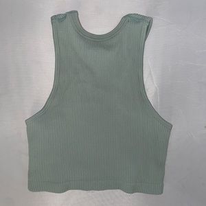 Fab’rik Mint Blue/Green Racerback Crop Tank Top One Size